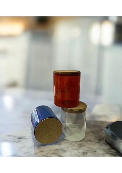 Cam Saklama Kabı Seti, Çok Renkli, 3'lü Organizer ve Baharatlık Kutu