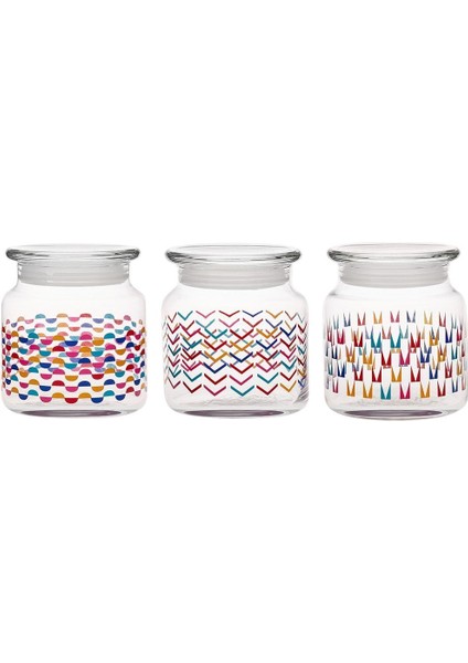 Renkli 3 Parça Cam Saklama Kabı Seti 635 Ml, Şık ve Kullanışlı.