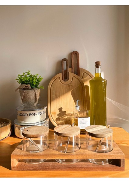 Şık 3'lü Cam Baharatlık Seti, Standlı ve Kullanışlı Tasarım fiyatları