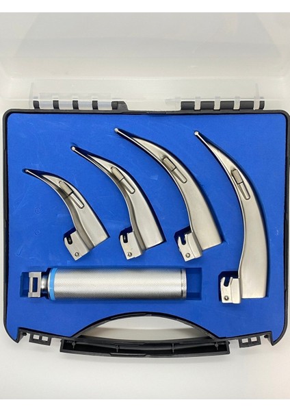 Yetişkin Laringoskop Seti, 4 Parça Makintosh Eğri Blade, Medikal Ekipman