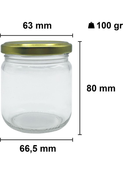 Şeffaf Cam Kavanoz, 210 Ml, Altın Kapak, 60 Adet, Şık ve Kullanışlı Saklama Seti fiyatları