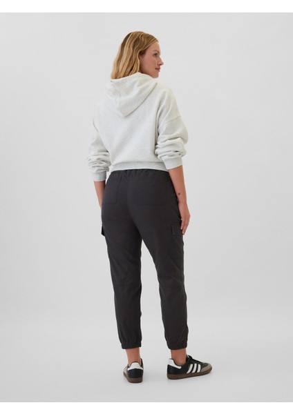 Kadın Siyah Twill Jogger Kargo Pantolon modelleri