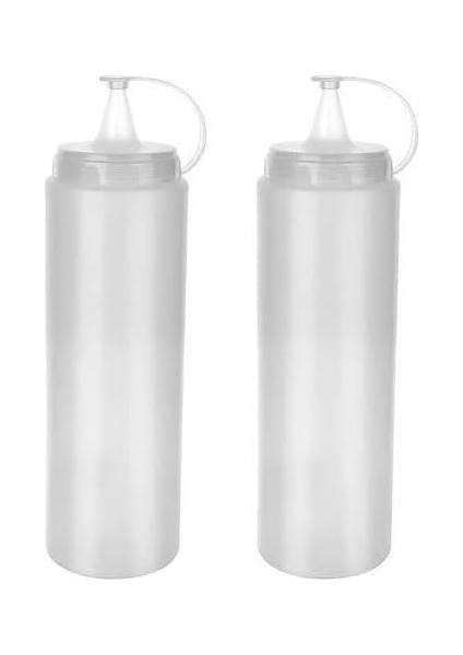 Home 2 Adet Sos Şişesi 700 ml Plastik Yağlık Sirkelik Ketçap Mayonez Sızdırmaz Sosluk Yağdanlık,bpa Içermez (Şeffaf)