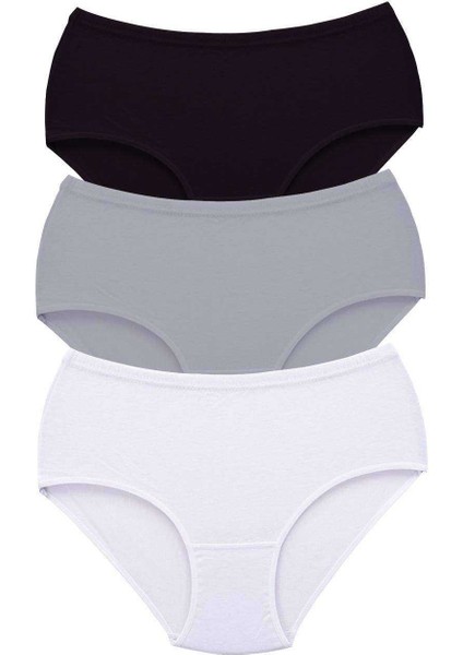3 Adet Kadın Yüksek Bel Bato Kalın Lastik Külot