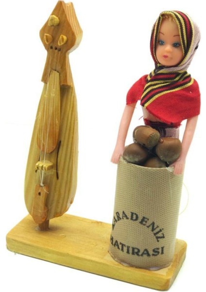 El Işçiliği Ahşap Kemence ve Fadimeli Biblo, Sıcak ve Şık Dekorasyon Parçası