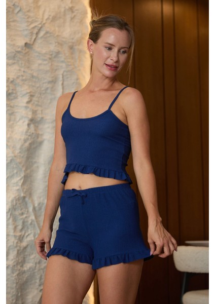 Basic Askılı Fırfırlı Şortlu Takım fırsatları