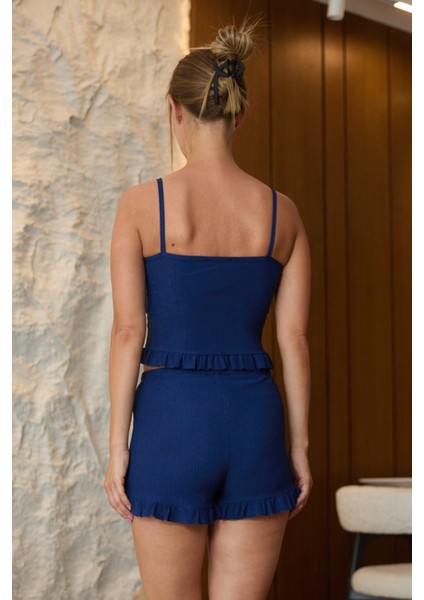 Basic Askılı Fırfırlı Şortlu Takım