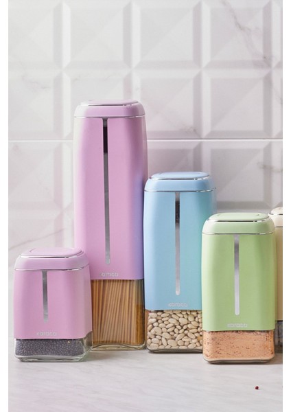 7 Parça Kare Cam Baharat Takımı, Şık ve Kullanışlı Mutfak Aksesuarı