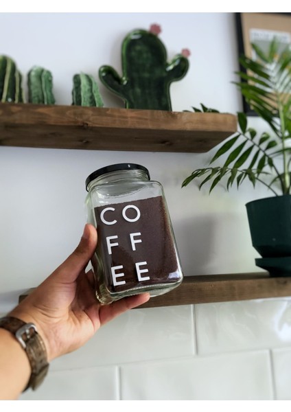 3’lü 1000 ml Cam Saklama Kabı Seti, Şeker, Kahve, Çay Etiketli, Şık ve Kullanışlı