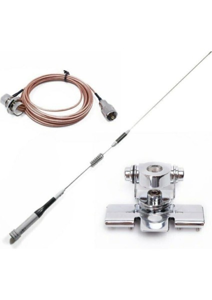 Dual Bant Metal Anten Seti, 5m RG316 Kablo ve Braket ile Güçlü Bağlantı