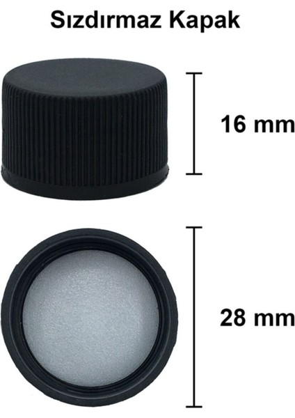 200 ml Siyah Kilitli Cam Şişe, 18 Adet, Yassı ve Boş, Ekstra Güvenli Kapaklı modelleri