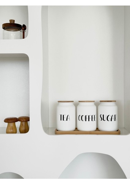 Bambu Ayaklı 3'lü Cam Kavanoz Seti, Şık ve Kullanışlı Saklama Çözümleri