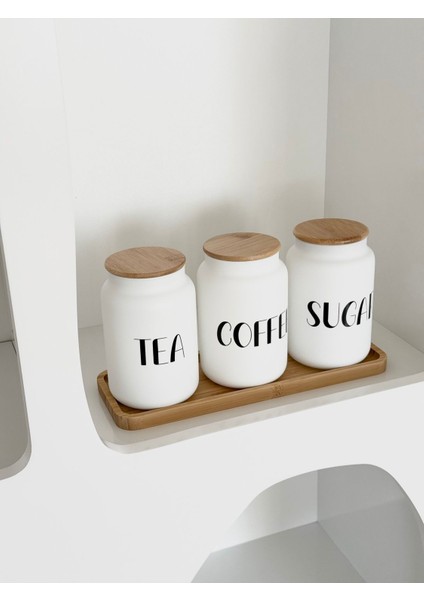 Bambu Ayaklı 3'lü Cam Kavanoz Seti, Şık ve Kullanışlı Saklama Çözümleri modelleri