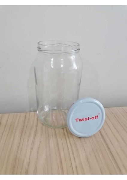 1000CC 20 Adet Beyaz Kavanoz Seti, Reçel, Salça, Turşu Için Şişe ve Kapakli