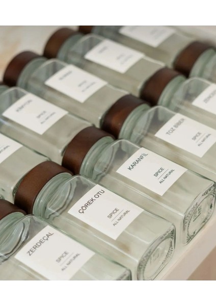 12 Parça Kare Formlu Cam Baharatlık Seti, Şık ve Kullanışlı Mutfak Gereçleri