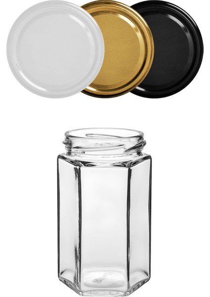 385 ml Şeffaf Altıgen Bal Kavanozu, 36'lı Set, 500 gr Bal Alır