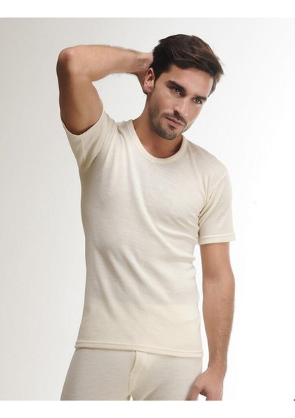 Erkek Krem Kısa Kol Içlik
