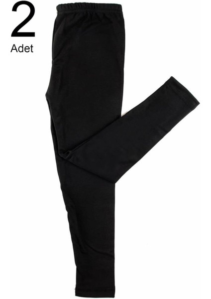 Çocuk Siyah Uzun 2'li Paket Viskon Şardonlu Alt Içlik Termal Giyim & Içlik