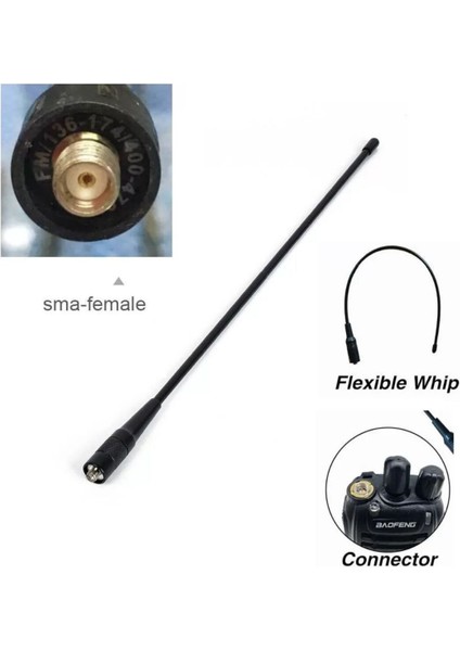 Esnek Katlanabilir 23CM El Telsiz Anteni, Dual Band, Sma Dişi