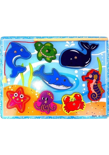 Ahşap Balık Tutma Oyunu, Mıknatıslı ve Eğlenceli Öğretici Puzzle, Hediyeli fiyatları
