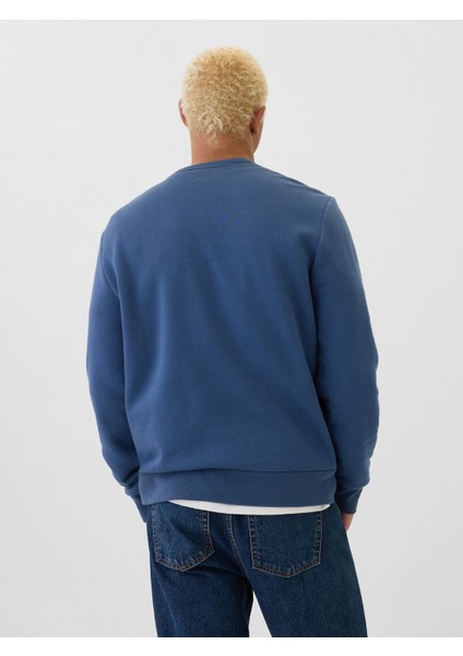Erkek Mavi Gap Logo Fleece Sweatshirt fırsatları