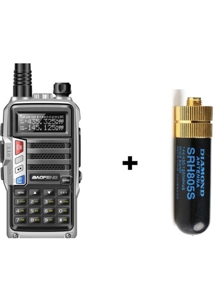 Gri Uv-S9 Plus ve Bıdık Anten Seti, Yüksek Performans ve Uyum Sağlar