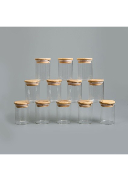 12'li Baharatlık Seti, Açık Kahverengi ve Şeffaf, 200 ml Kapasiteli