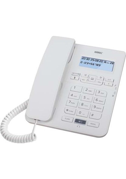 TM145 Krem Analog Masaüstü Kablolu Telefon, LCD Ekran, Dayanıklı ve Şık Tasarım