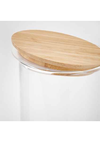 Bambu Kapaklı Cam Saklama Kavanozu 1.8 Lt, Sızdırmaz, 28 cm Yükseklik fırsatları