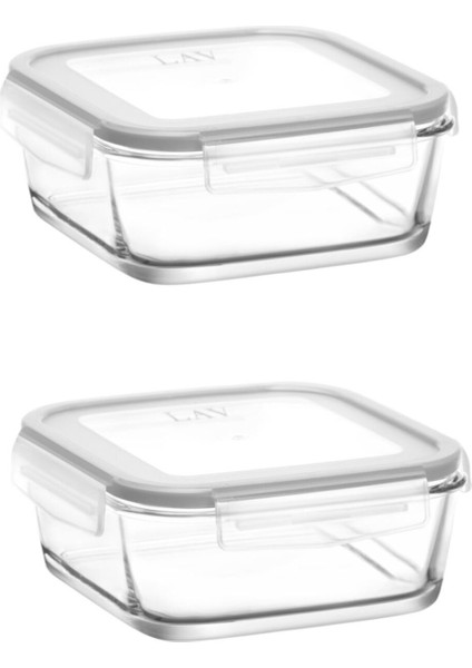 2'li Cam Saklama Kabı, Kilitli, 1150CC, Şık ve Kullanışlı.