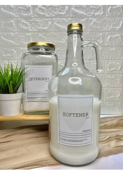 2'li 3000ML Gold Kapaklı Deterjan ve Yumuşatıcı Seti, Turuncu Renkli