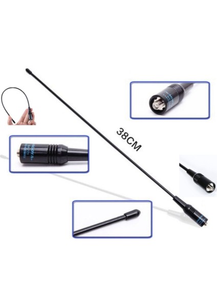 Esnek Dişi Konnektör Uhf Vhf Dualband Telsiz Anteni