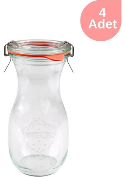 290 ml Renkli Cam Meyve ve Sıkma Kavanoz Seti (4'lü)