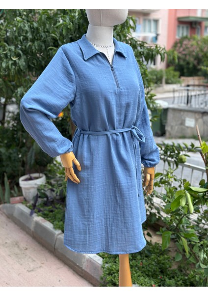 Kadın Müslin Kumaş Gömlek Elbise fiyatları