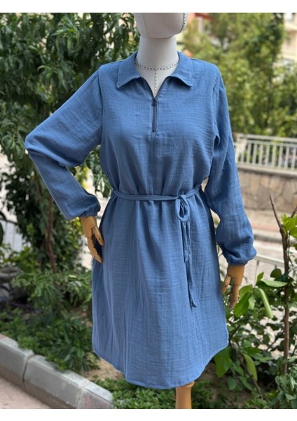 Kadın Müslin Kumaş Gömlek Elbise indirimleri