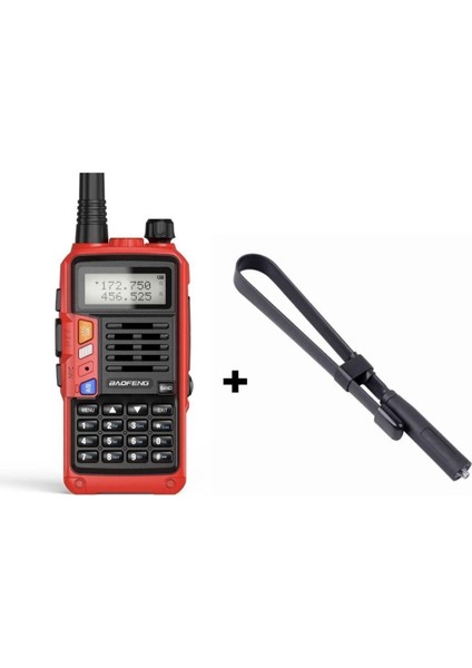 Kırmızı Renkli Uv-S9 Plus Taktikal Anten, Yüksek Performans ve Dayanıklılık