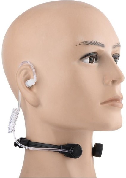 Şeffaf Akustik Boyun Tipi El Telsiz Mikrofon Kulaklık Seti