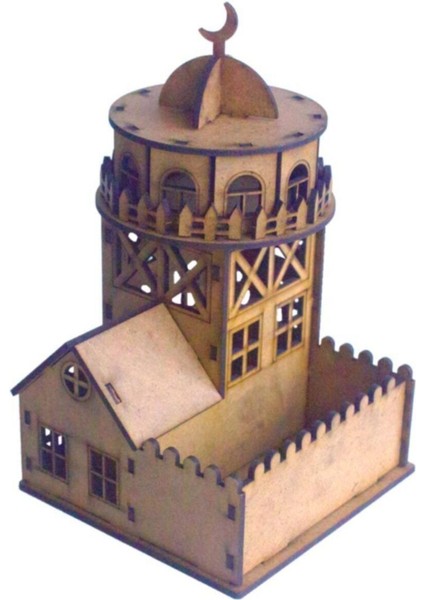 Ahşap 3d/küpe Puzzle 5'li Kız Kulesi Boyama Seti, Eğlenceli ve Renkli 19,5X13X12CM fiyatları
