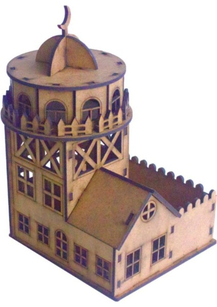 Ahşap 3d/küpe Puzzle 5'li Kız Kulesi Boyama Seti, Eğlenceli ve Renkli 19,5X13X12CM fırsatları