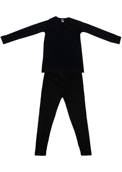 Unisex Çocuk Siyah Termal Alt Üst Takım D135-D136