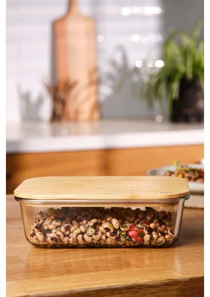 1520 ml Borosilikat Cam Saklama Kabı, Kahverengi, Dayanıklı ve Şık Tasarım