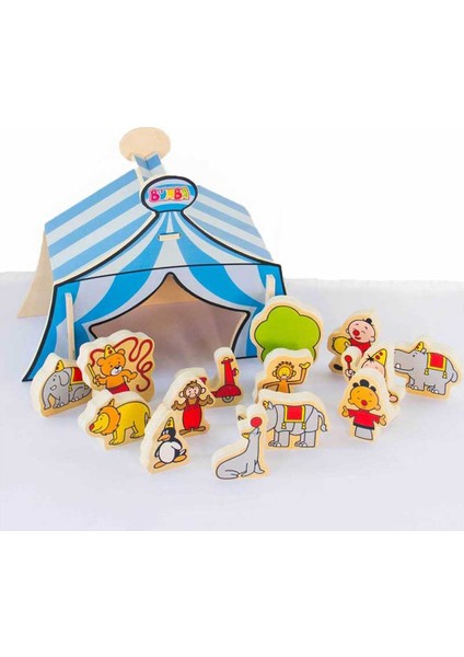 Renkli Ahşap Sirk Oyuncak Seti, Eğlenceli ve Güvenli Oyun Keyfi
