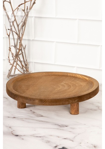 Turuncu 3'lü Ahşap Top Kapaklı Cam Saklama ve Ayaklı Kavanoz Seti 500 ml modelleri