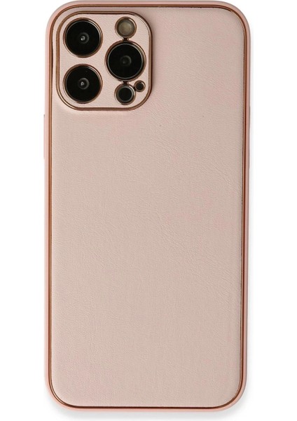 iPhone 13 Pro Kılıf Coco Deri Silikon Kapak - Pembe