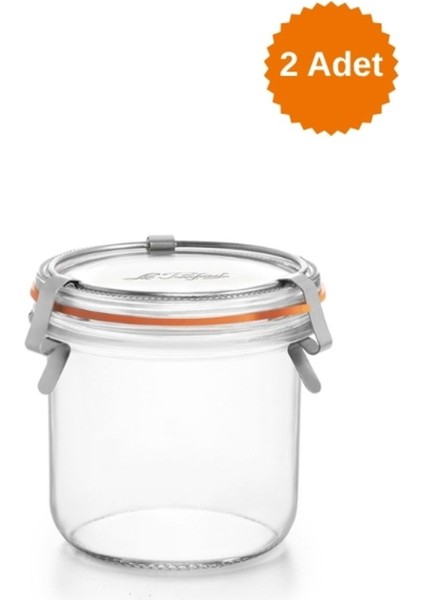 3 Klipsli Cam Kavanoz 425 Ml, 2'li Set, Şık ve Kullanışlı Mutfak Saklama Kabı