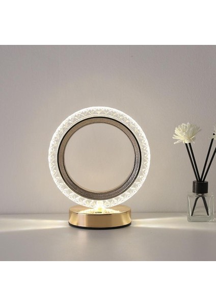 Şarjlı Yuvarlak Kristal Elmas Masa Lambası, Akıllı Akrilik LED Gece Işığı modelleri