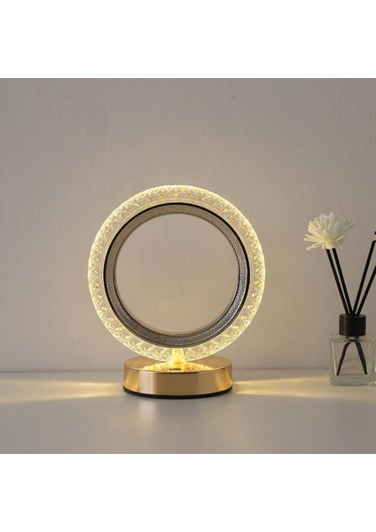 Şarjlı Yuvarlak Kristal Elmas Masa Lambası, Akıllı Akrilik LED Gece Işığı fırsatları