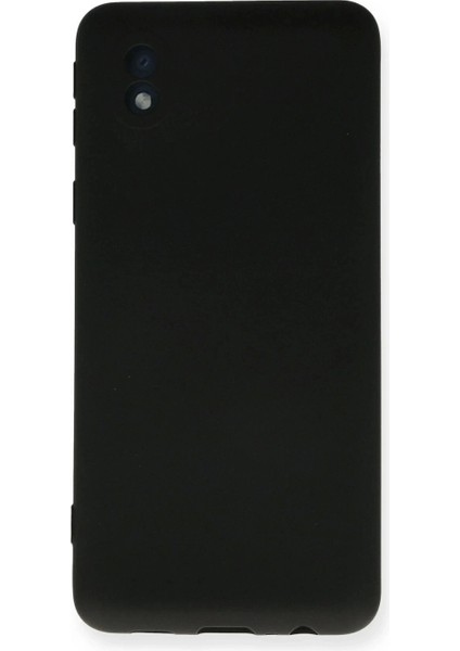Samsung Galaxy A01 Core Kılıf Nano Içi Kadife Silikon - Siyah