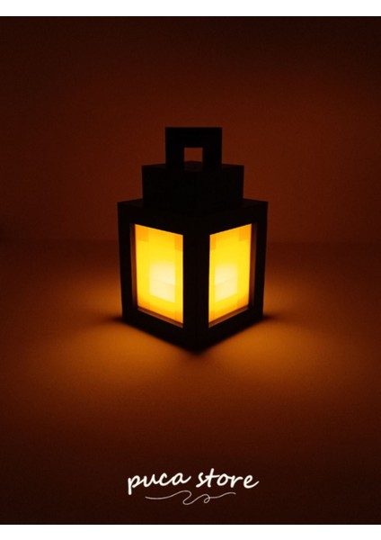 Minecraft Temalı 3D Gece Lambası, LED Mum Hediye ile Şık Masa Lambası