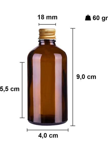 50 ml Altın Kapaklı Kahverengi Cam Şişe, 50 Adet, Kolonya ve Koku Şişesi fiyatları